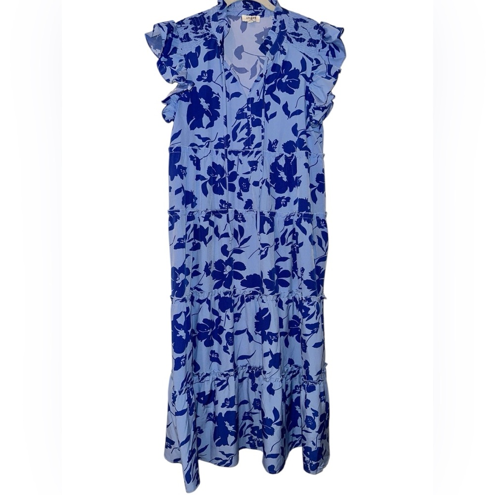 Umgee Blue Floral Maxi Dress